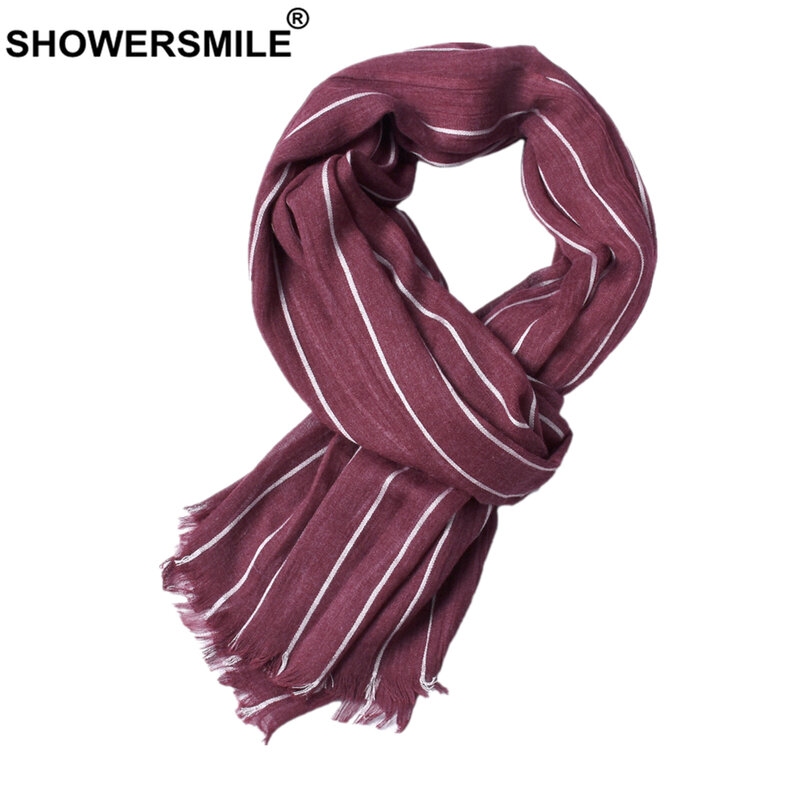 SHOWERSMILE-bufanda a rayas para hombre, bufanda cálida de invierno a la moda, azul, rojo y negro, accesorios para hombre, 190cm x 100cm