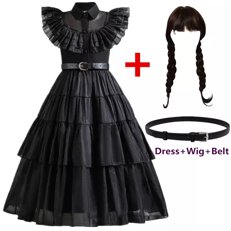Kostum film kostum putri ulang tahun anak perempuan gaun Cosplay Paskah karnaval Halloween mewah hitam untuk anak-anak
