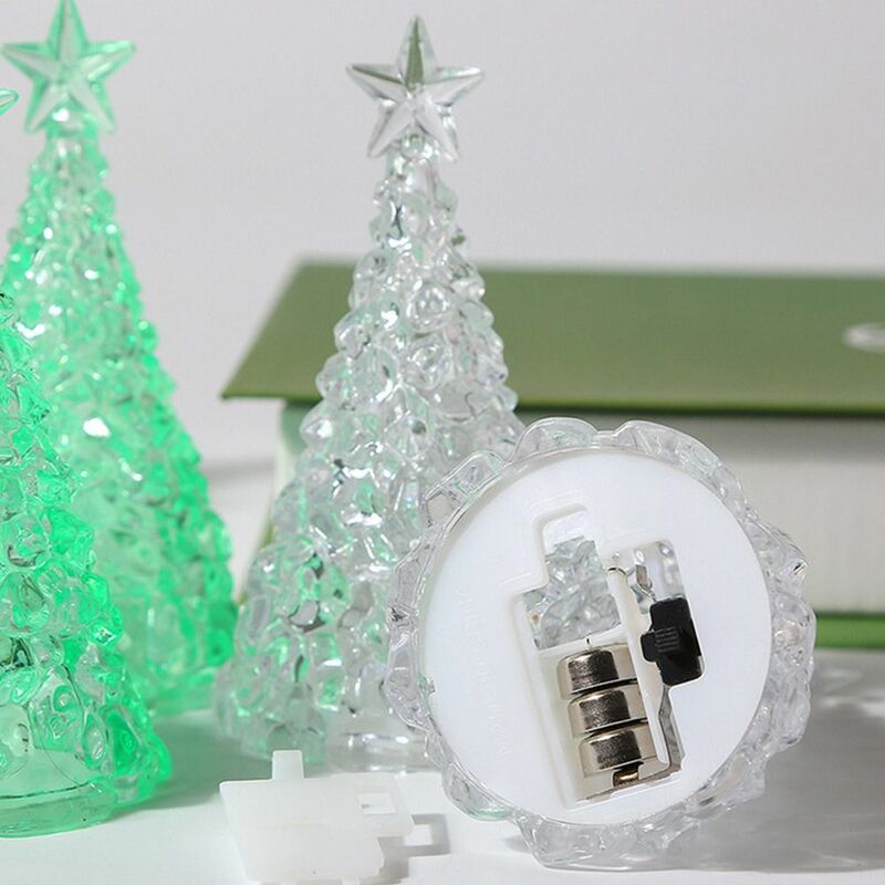 Sapin de Noël Shoous Crystal Lamp, Sapin de Noël transparent brillant, Veilleuse, Escales colorées, Veille de Noël, Bougies