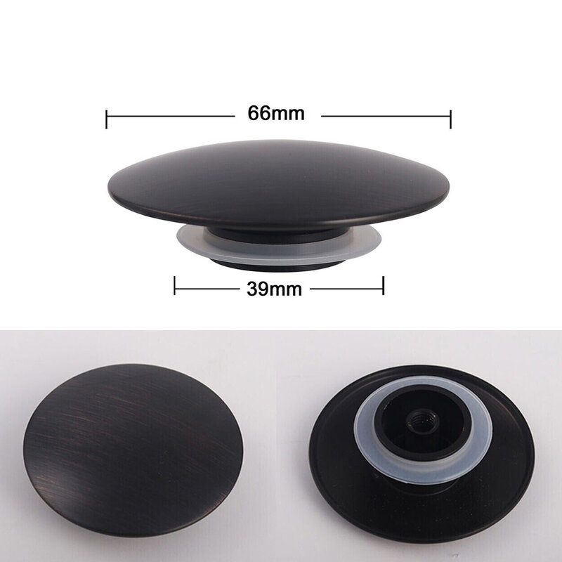Выдвижная заглушка для слива раковины, Матовый Черный Сменный фильтр для ванной комнаты, 66 мм
