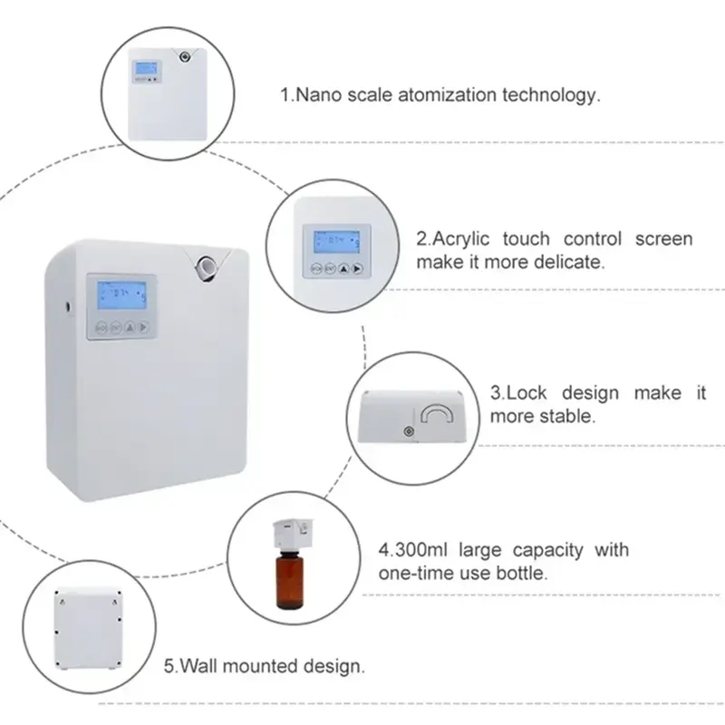 Intelek Diffuser minyak esensial, perangkat fungsi pengatur waktu otomatis 300ml untuk Hotel rumah, Atomizer wangi udara