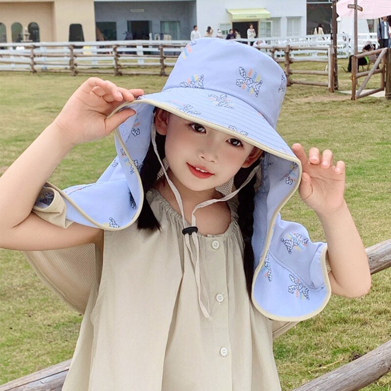 Summer Children's Sunscreen Hat Shawl Four Seasons Sunscreen Hat Travel Protect Neck Anti-uv Anti-ultraviolet Shawl Hat Kids