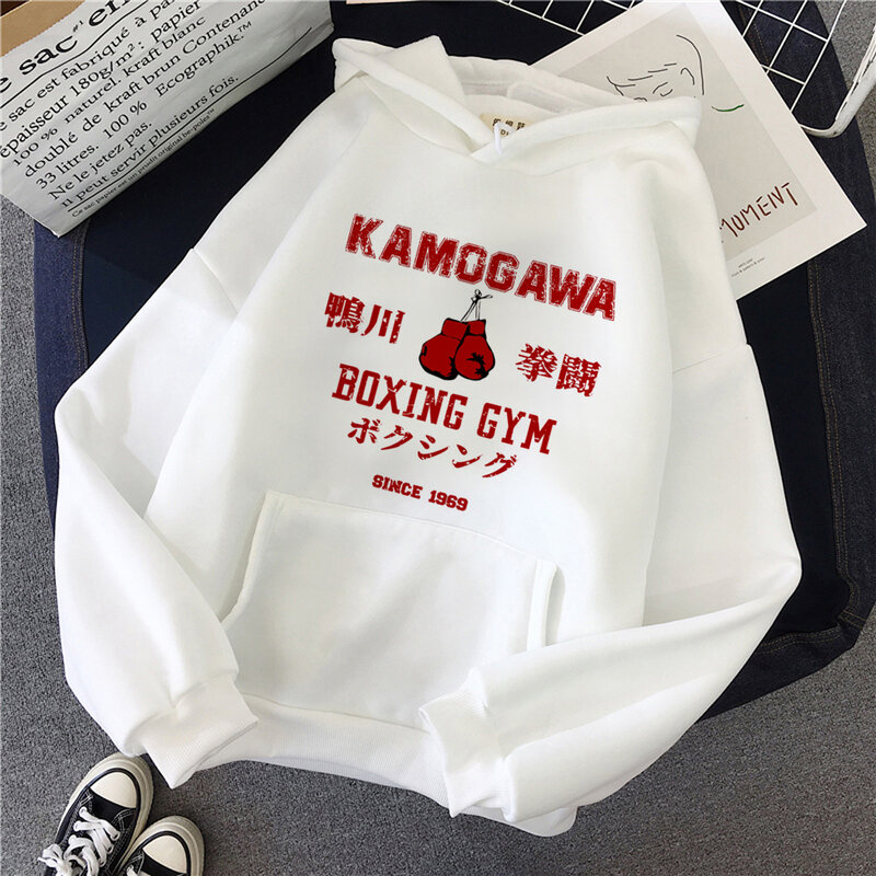 KBG Hajime NO ippo Kaus hoodies เสื้อมีฮู้ดขนแกะสไตล์เกาหลี Y2K เหงื่อเสื้อผู้หญิงแขนยาวมีฮู้ด