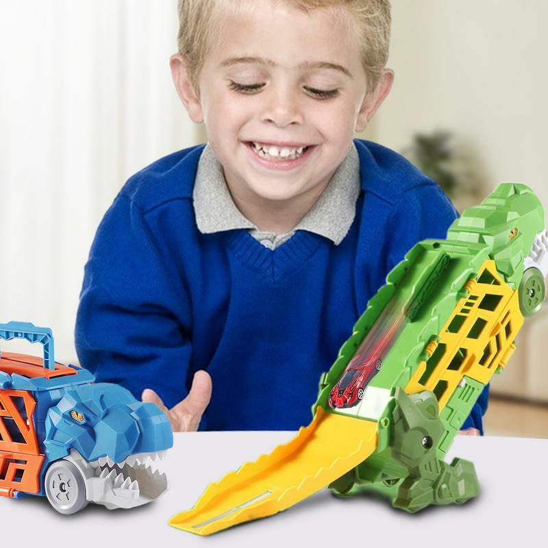 Transportador de dinosaurios para niños, camión de transporte, diseño creativo, camión de transporte, juguetes para fiesta, escuela, hogar y exterior
