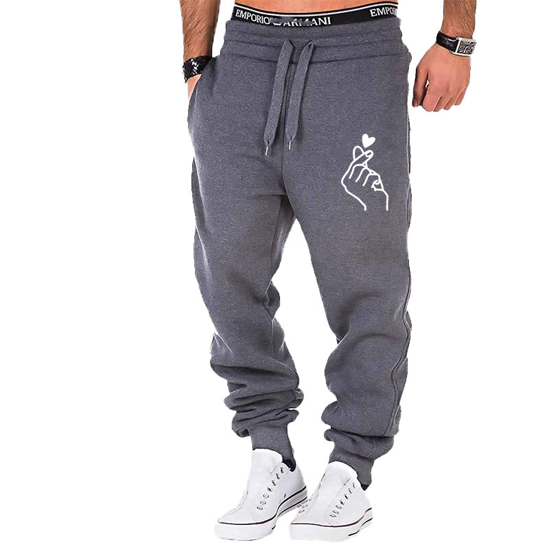 Celana Joger pria baru celana gym binaraga celana olahraga pria uniseks cetak kasual luar ruangan celana lari