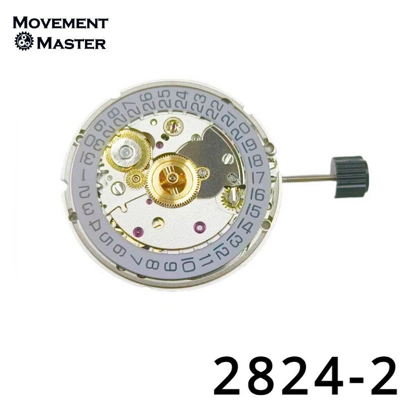 Wuhan-Accessoires de mouvement de montre automatique, Mouvement de machine, Chine, Argent 2824, Trois Verres, 2824-2