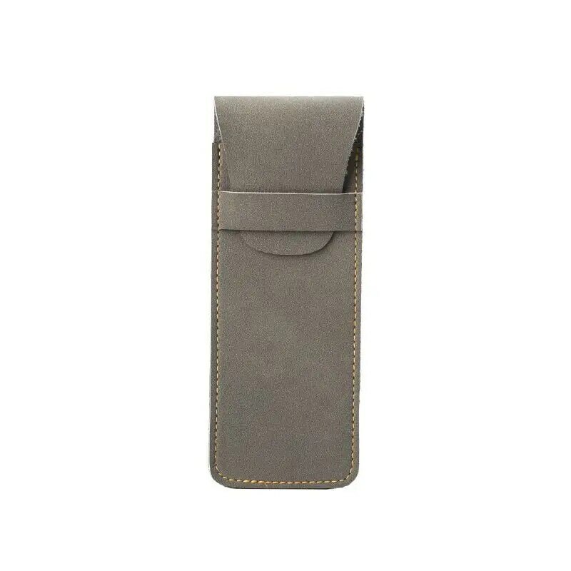 Vintage Leather Pen Case Pocket Pen Pouch Mini Stationery Organizer Bag for Students Office Women Men Business Travel