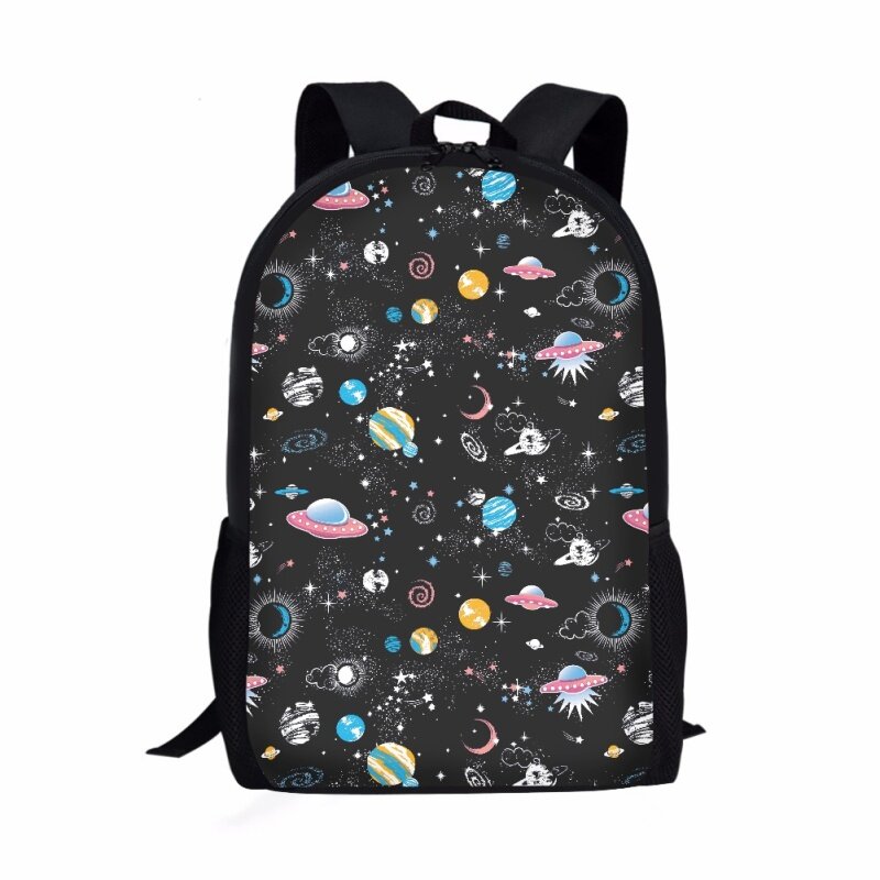 Tas sekolah motif pola astronot luar angkasa kartun tas buku anak laki-laki perempuan ransel perjalanan kasual harian Remaja
