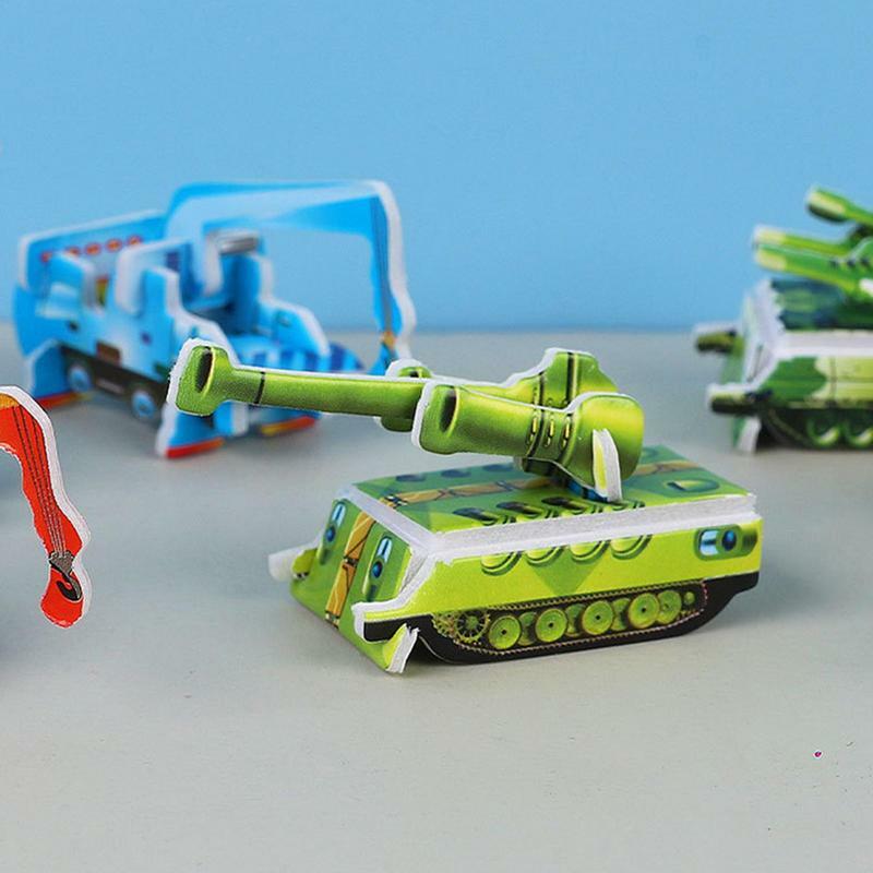 10pcs 3D assemblare Puzzle Toy Kit Airplane Tank Dinosaur Crafts Assembly Building Model ottimo regalo educativo per i bambini