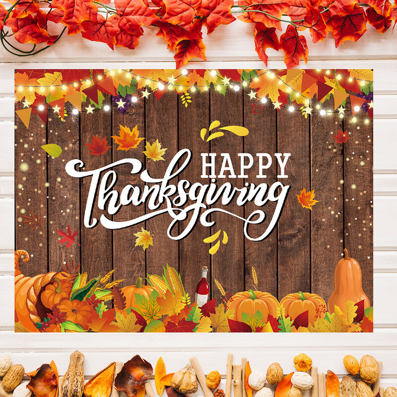 Autumn Thanksgiving Day Party Background Decoration For Home Banner Fall Children Portrait Photography Photocall Backdrop Props