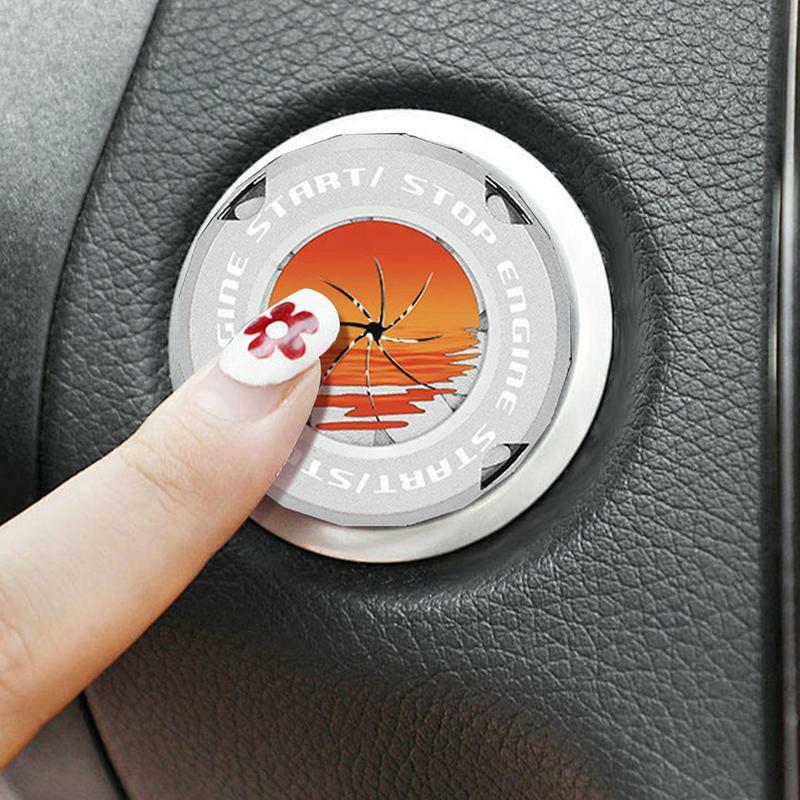 Cubierta de botón de arranque de motor para mujer, Protector de botón de arranque y parada, decoración Interior de coche, calcomanías adhesivas