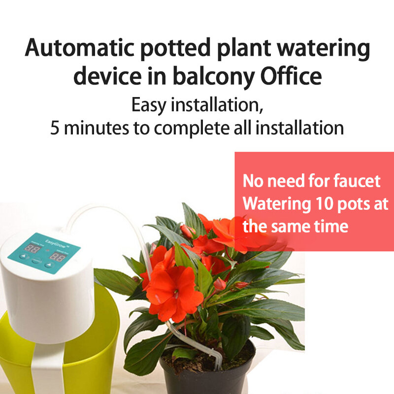 Automatyczny zestaw do nawadniania nawadniania kropelkowego inteligentny sterownik nawadniania z zegarem zraszacza do ogród Bonsai roślina doniczkowa doniczki