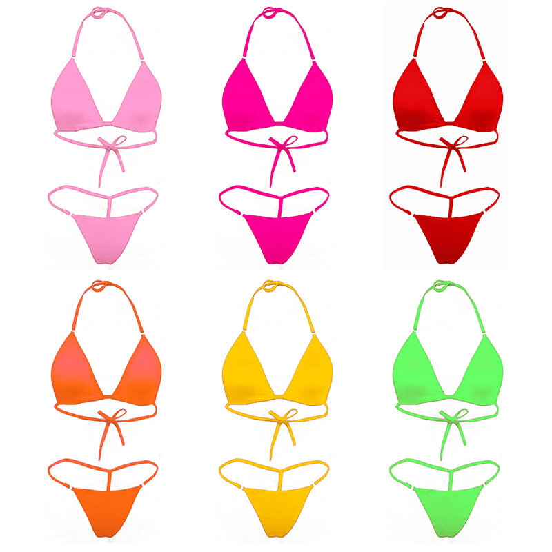 Women's Bikini High Waist Strapless Sexy Bikini Swimwear Women Swimsuit Padded Bathing Suit Monokin Pure Color 2023 New