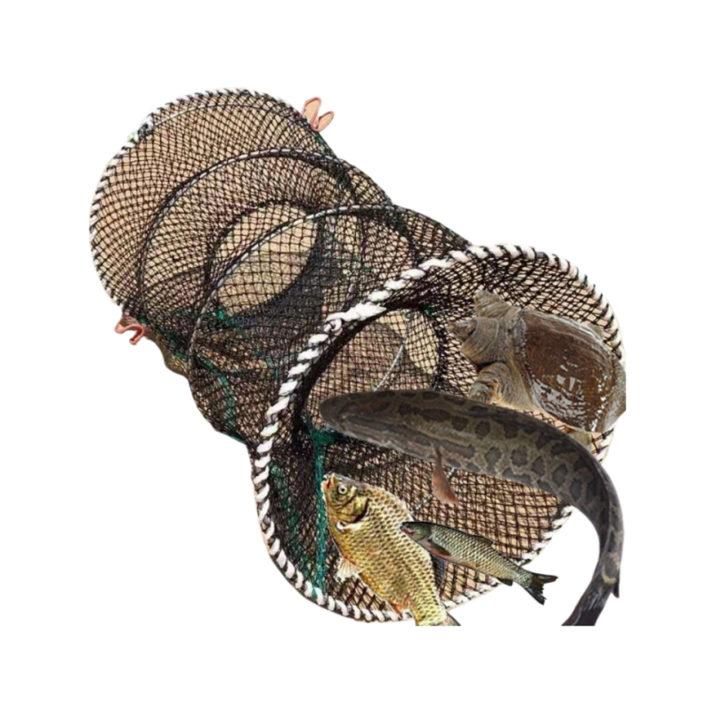 Jaring ikan lipat teleskopik perangkap ikan udang ikan mas besar Creel pengumpan kepiting Catchers aksesoris Casting jaringan