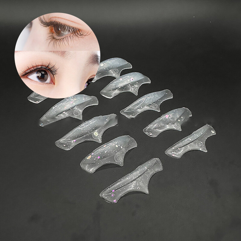 แผ่นซับขนตาซิลิโคนแบบใช้ซ้ำได้5คู่สำหรับยกขนตารีไซเคิล3D ดัดขนตาอุปกรณ์ peralatan Rias