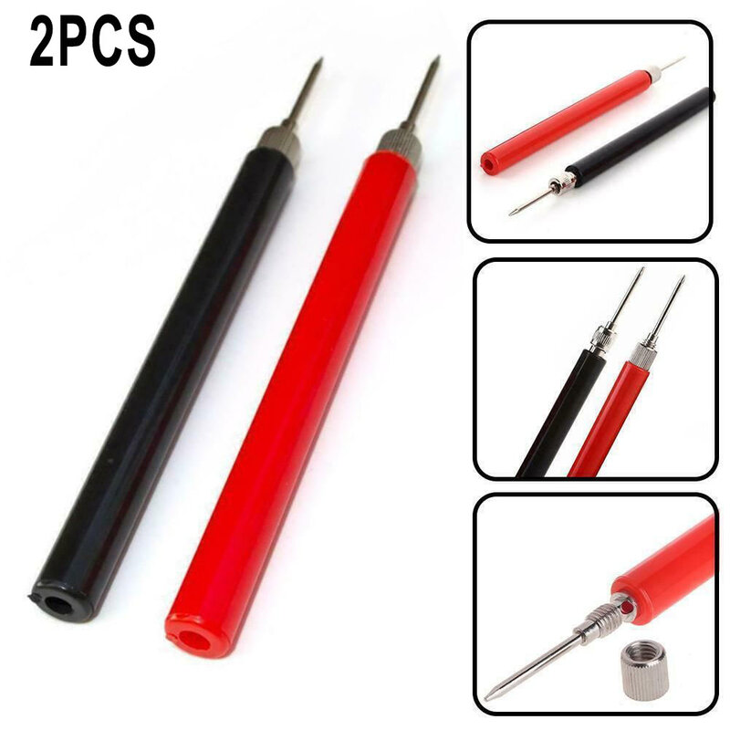 2PCS Multimeter Spring Test Probe Tip Insulated Test Hook Wire Connector 128mm Accessories Power Tools Parts Replacement