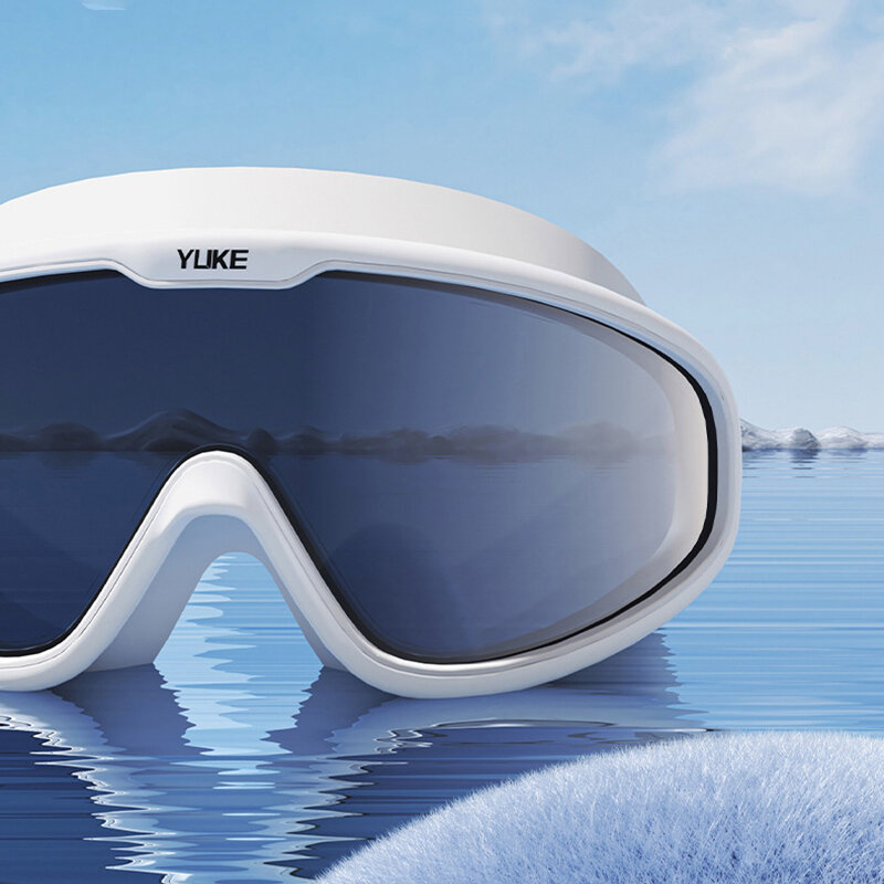 Przeciwmgielne okulary pływackie duże oprawki silikonowe okulary pływackie z zatyczkami do uszu dla dorosłych profesjonalne okulary pływackie do nurkowania na basen plaża