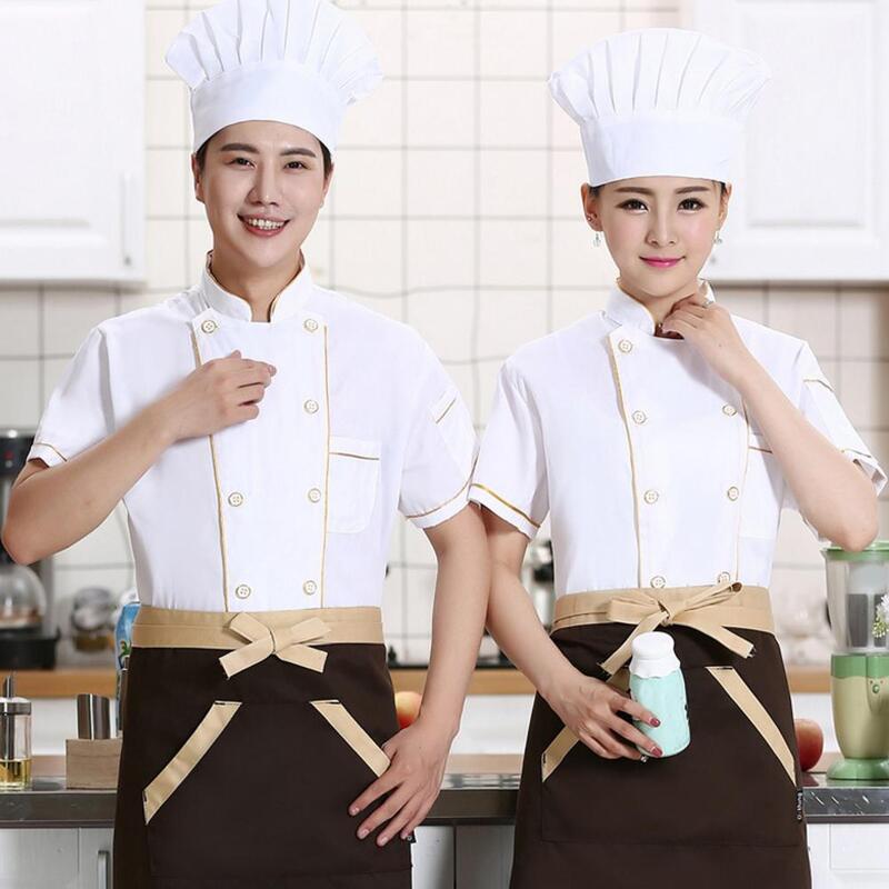 Hochwertige, atmungsaktive, schmutz abweisende Koch uniform für das zweireihige Kurzarm-Restaurant
