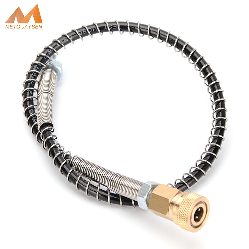 50cm High Pressure Pneumatics Pump Air Refilling Nylon Hose M10 Thread with M10x1 Thread Quick Disconnect 40Mpa 400bar 6000psi