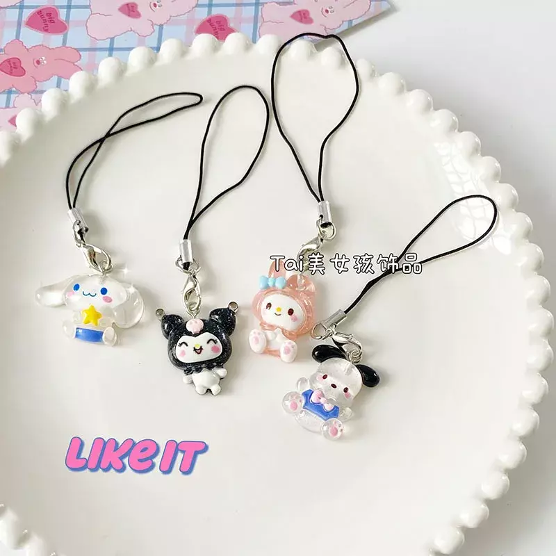 Anime My Melodys Bag Keychain Cartoon Cinnamonrolls Hello Kittys Cute Phone Pendant Girly Items Pendant Rope Decoration Gift