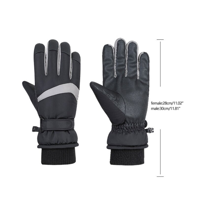 Зимние лыжные перчатки для мужчин и женщин, водонепроницаемые лыжные перчатки с сенсорным экраном