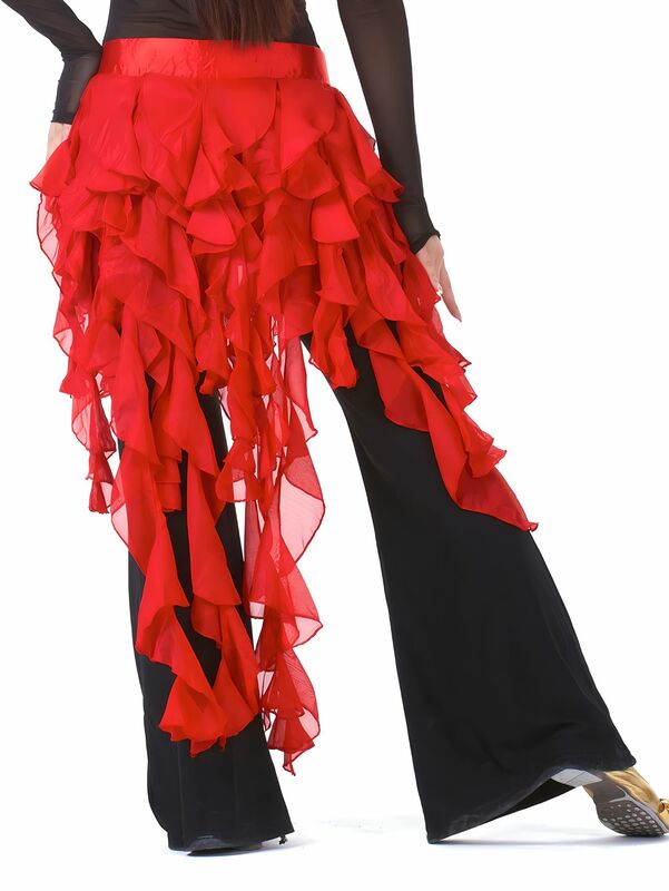 Женский набедренный платок для танца живота, юбка с поясом для латиноамериканских танцев, юбка с девятью хвостами и лисицей, юбка для выступлений с кисточками и волнами, 1 шт.