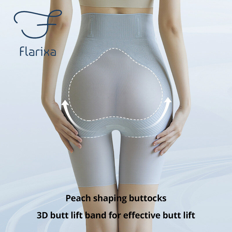 Flarixa ملابس داخلية للتنحيف جسم المرأة عالية الخصر تشكيل سراويل رقيقة جدا هلام التخسيس الملابس الداخلية الجليد الحرير سلامة السراويل القصيرة