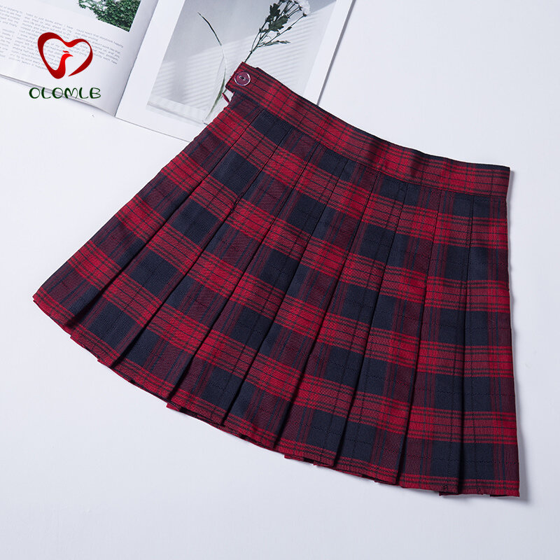 Moda damska spódnica styl Preppy spódnice w kratę wysokiej talii Chic Student plisowana spódnica Harajuku mundury panie dziewczyny spódnice do tańca