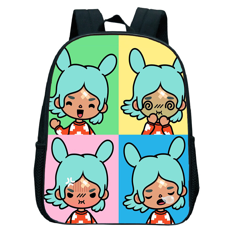 Kids Kindergarten Bag Toca Life World Print Backpack 12 Inch Preschool Boys Girls School Bag Anime Bookbag Toddler Small Daypack