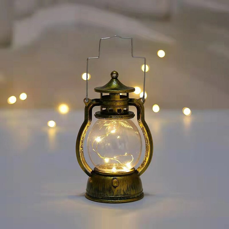 Светодиодное украшение для Хэллоуина, маленький масляный фонарь, Рождественский портативный фонарь в стиле ретро, креативное украшение для бара, атмосферы на Хэллоуин