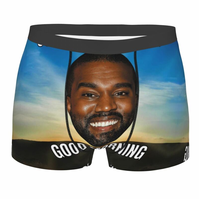 Kanye West Ye กางเกงบ็อกเซอร์สำหรับผู้ชาย, กางเกงในกางเกงในเซ็กซี่พิมพ์ลาย3D กางเกงในระบายอากาศ