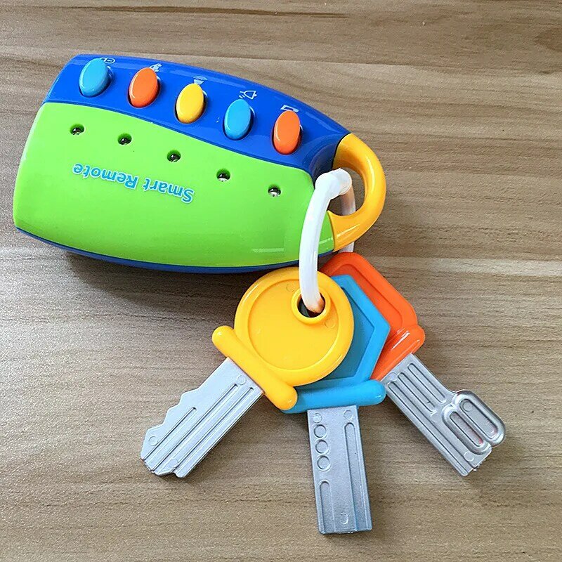 สีสันรถ Key Chain รูปร่างเสียงเพลงการเรียนรู้ของลูกน้อยของเล่น