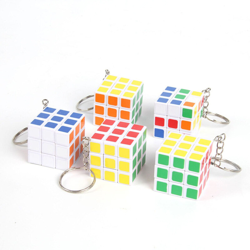 12PCS Cheapest 3x3x3 3.5cm CUBE Mini 3rd Order Keychain Magic Cubing Speed  Puzzle Educational Toy For Children Kids