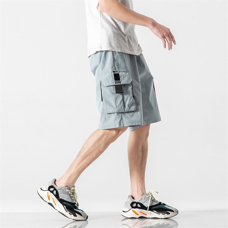 2023 letnie nowe szorty Cargo męskie bawełniane luźne jednokolorowa na co dzień proste modne siłownia krótkie spodnie w stylu Cargo do joggera dla mężczyzn