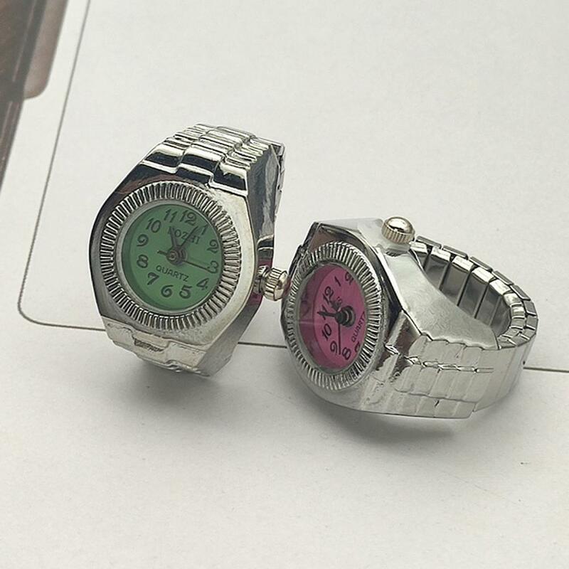 Paar Horloge Verstelbare Legering Horloges Mode Punk Vinger Ring Horloge Voor Mannen Sieraden Klok Ring Voor Man