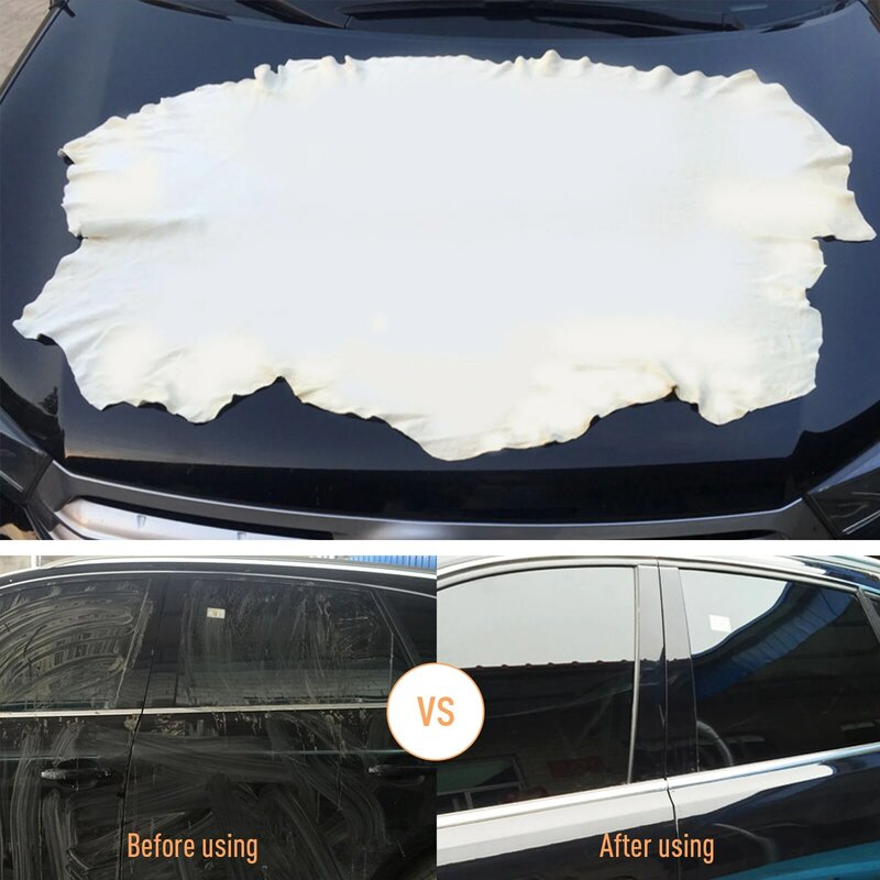 60x90cm Natural Suede Car Cleaning Cloth Genuine Leather Wash Suede Absorbent Quick-drying Towel Striped Cotton Velvet