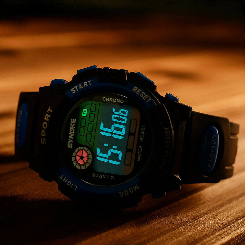Jam tangan elektronik Digital anak-anak, arloji olahraga LED tahan air untuk anak laki-laki dan perempuan