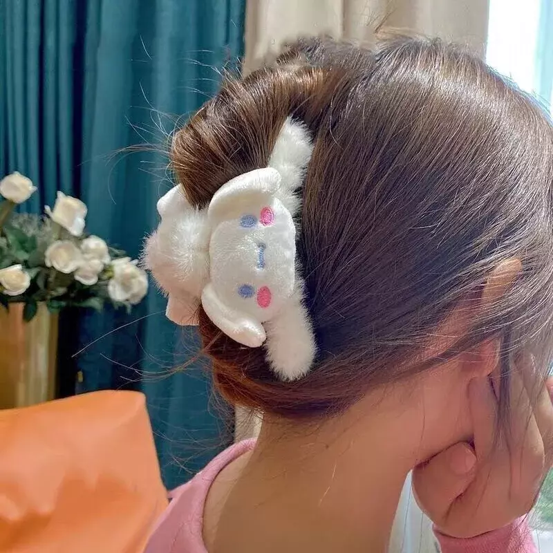 Y2K Kuromi Cinnamoroll Hairpins for Girls Plush Accessories Hair Clip Kawaii Shark Clip Kuromi Cinnamorol Accessories Female New
