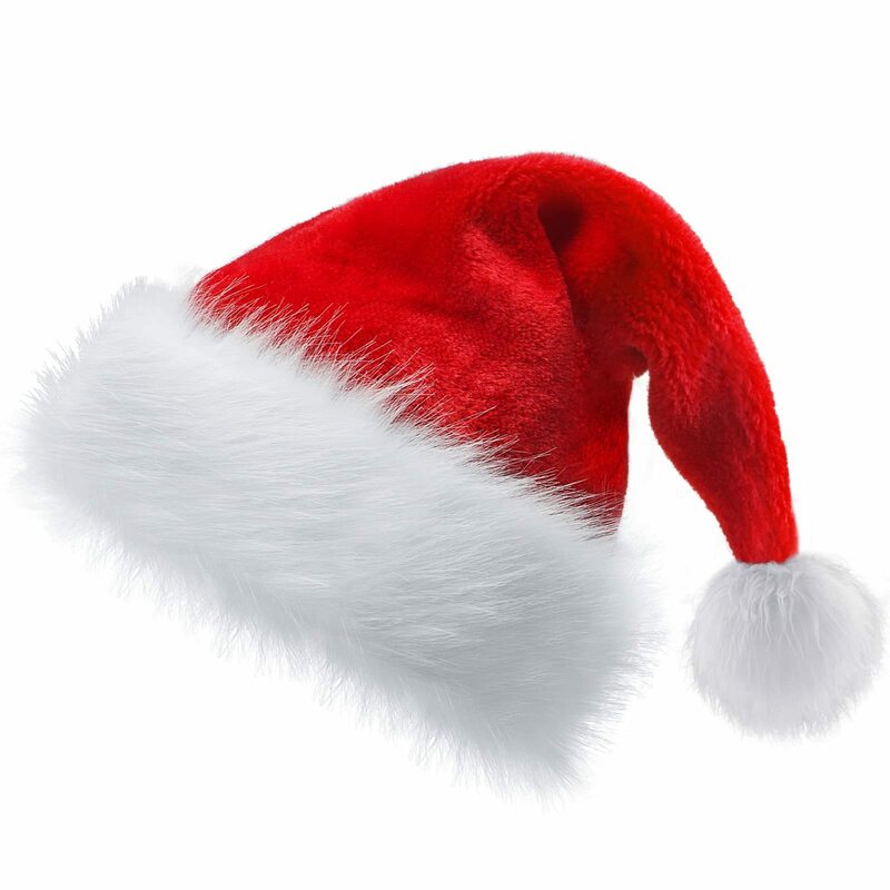 الكلاسيكية الفراء سانتا قبعة للبالغين والأطفال ، اضافية رشاقته ، الراحة ، عيد الميلاد عطلة ، لوازم حفلة احتفالية ، السنة الجديدة