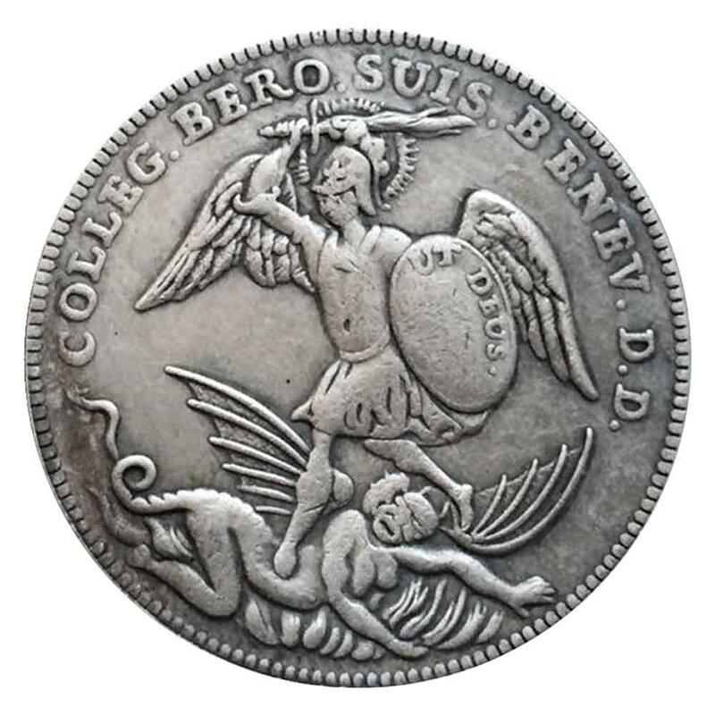 Moneda de lujo de caballero suizo, moneda de bolsillo conmemorativa de la buena suerte, bolsa de regalo, 1720