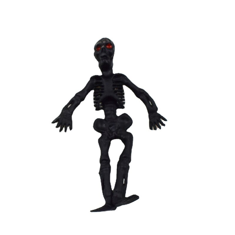 Mini Simulação TPR Black Skeleton Body Toy, Brinquedos de brincadeira infantil, elasticidade, retrátil, novo, 5pcs