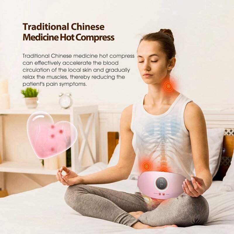 1Set Portable Cordless Heating Pad Heating Pad For Cramps Pain Relief With 5 Heat Levels And 7 Massage Modes