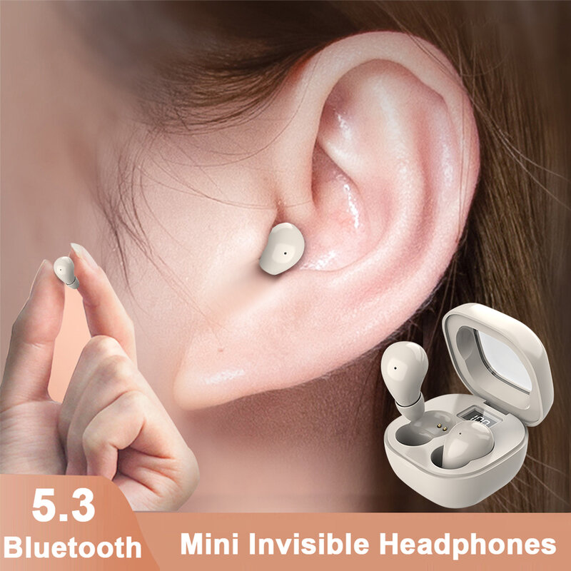 Mini unsichtbare Kopfhörer Tws Bluetooth 5,3 Kopfhörer drahtlose Kopfhörer Hifi Stereo Rausch unterdrückung Ohrhörer für iPhone Xiaomi