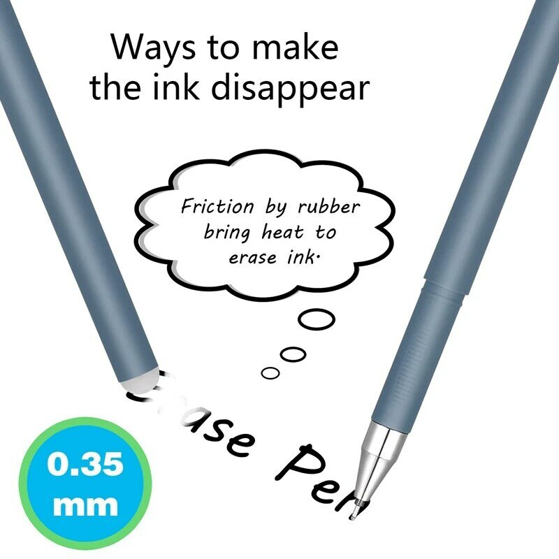 8 buah pena rol dapat dihapus pena gesekan, pena Gel kartun Panda lucu yang dapat dihapus dengan 10 isi ulang, untuk anak-anak siswa