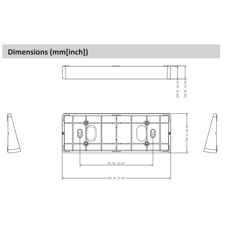 Dahua-suporte horizontal e vertical vt22a, acessórios de montagem para a estação de porta vto2311r-wp vto1000j, ângulo 15 °