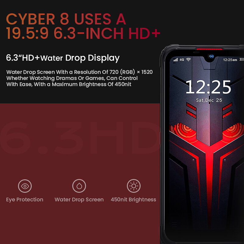 HOTWAV-Smartphone CYBER 8 DE 6,3 pulgadas, 4GB y 64GB, resistente al agua, 8280mAh, cámara de 16MP, Android 11, NFC