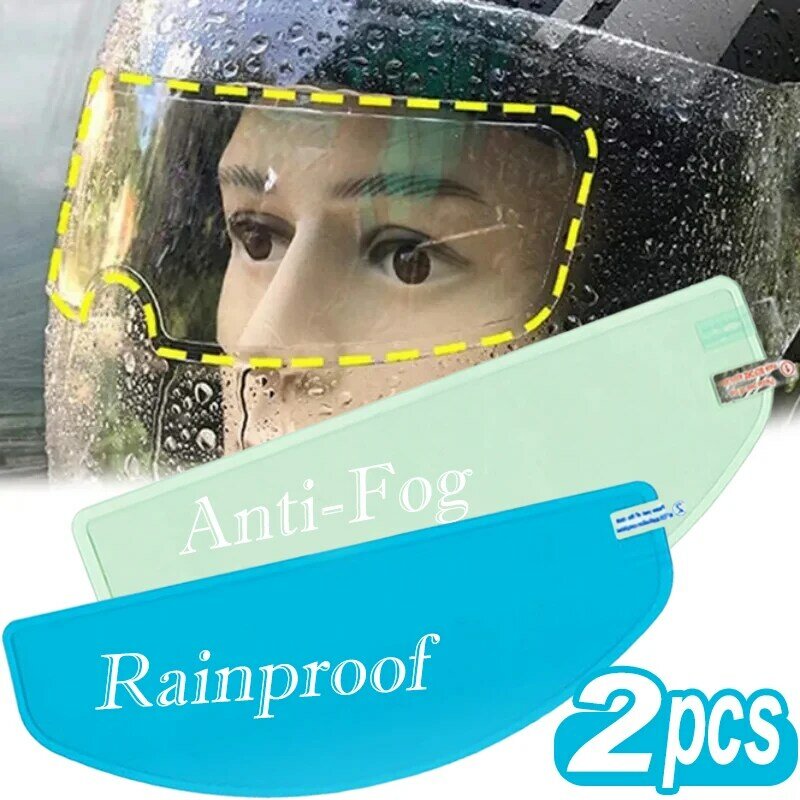 Casco de motocicleta transparente antivaho, película a prueba de lluvia, lente duradera, pegatina de recubrimiento Nano, accesorios para casco de conducción de seguridad