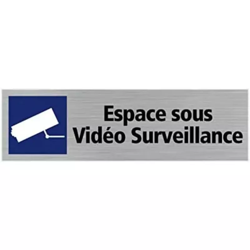 Autocolante para painel da porta, autocolante sob vigilância por vídeo Parede com câmara de vigilância, 17cm x 5cm