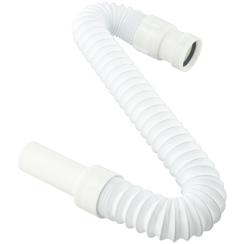 Trap Connector Kitchen Syphon Sink Flexible Waste Pipe Solid Connection Waste Pipe White 1pc Easy To Rotate Disassembly