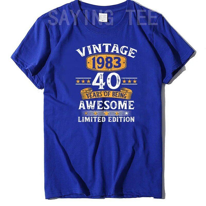 Vintage 1983 40 Tahun 40th Hadiah Ulang Tahun untuk Pria Wanita Kaus Pria Pakaian Ayah Suami Hadiah Ulang Tahun Penjual Terbaik